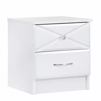 Тумба прикроватная севиль мдф, белый/белый глянец