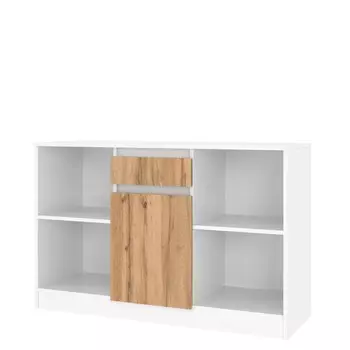 Тумба тв парус, 1200х400х430 белый/дуб вотан