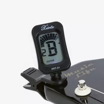 Тюнер для настройки гитары music life, прищепка, черный
