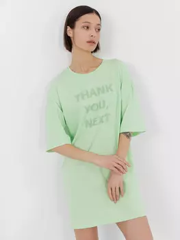 Туника домашняя женская салатовая с принтом