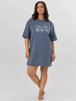 Туника домашняя женская серая с надписью