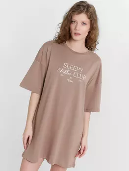 Туника женская бежевая с надписью