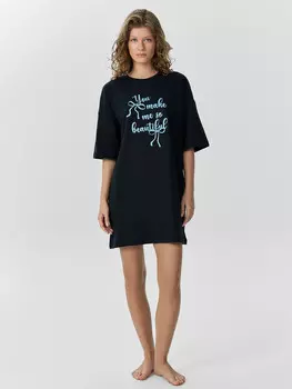 Туника женская черная с надписью