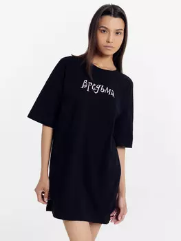 Туника женская черная с печатью