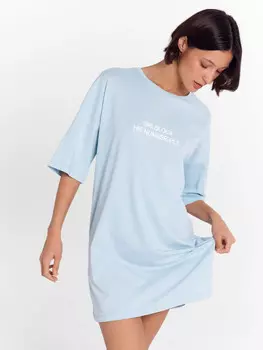 Туника женская голубая с печатью