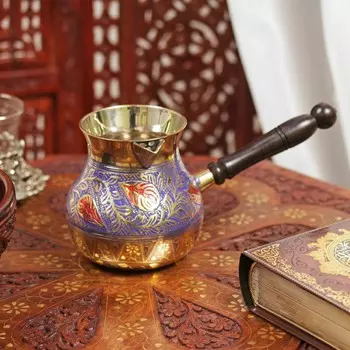 Турка, 450 мл, латунь, цветная эмаль