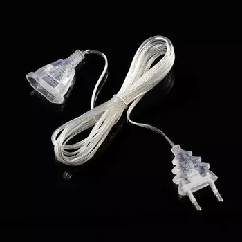 Удлинитель для комнатных гирлянд, 3 м, прозрачная нить, умс-вилка