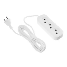 Удлинитель 3 розетки, 5 м, 10 а, 2200 вт, пвс 2х0.75 мм2, без з/к, белый