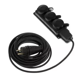 Удлинитель морозостойкий luazon lighting, 3 розетки, 10 м, 16 а, кг 3х1.5 мм2, с з/к, ip44