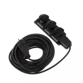 Удлинитель морозостойкий luazon lighting, 3 розетки, 20 м, 16 а, кг 3х1.5 мм2, с з/к, ip44