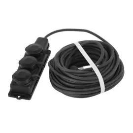 Удлинитель морозостойкий luazon lighting, 3 розетки, 20 м, 16 а, кг 3х2.5 мм2, с з/к, ip 44