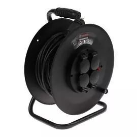 Удлинитель морозостойкий на катушке tundra, 4 роз., 25 м, 16 а, кг 3х1.5мм2, выкл,ip44, гост