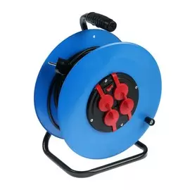 Удлинитель на катушке 4 розетки,25 м,16 а,пвс 3х2.5 мм2,без з/к,ip44,