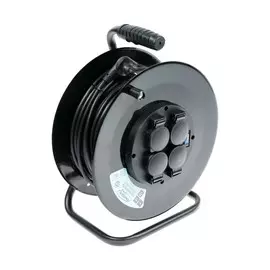 Удлинитель на катушке luazon lighting, 4 розетки, 40 м, 16 а, пвс 3х2.5 мм2, с з/к,ip44,гост