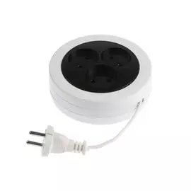 Удлинитель-рулетка luazon lighting, 3 розетки, 3м,6 а, 1300 вт, шввп 2х0.5 мм2, без з/к, б