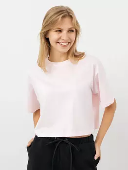 Укороченная хлопковая футболка в оттенке