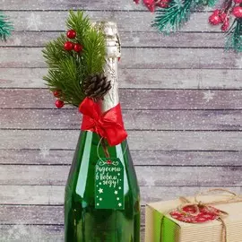 Новогоднее украшение на бутылку