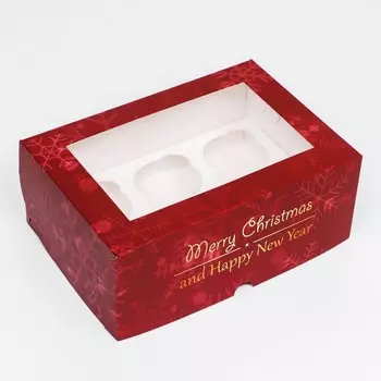 Коробка для 6 капкейков с окном