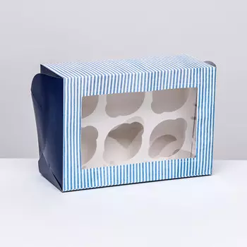 Коробка для 6 капкейков с окном,