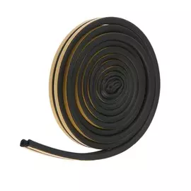 Уплотнитель самоклеящийся praktische 9х8 мм d- 6 м, цвет черный