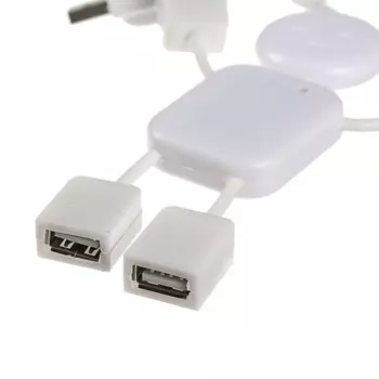 Usb-разветвитель (hub) luazon ssv-011, 4 порта, usb 2.0, кабель 0.4 м, белый