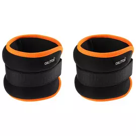 Утяжелители неопреновые onlytop, 2 шт. х 1 кг, цвет черный/оранжевый