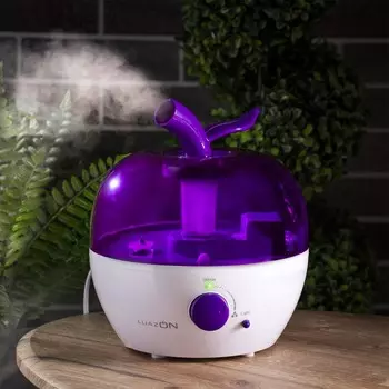 Увлажнитель воздуха luazon lhu-02, ультразвуковой, 2.4 л, 25 вт, бело-фиолетовый