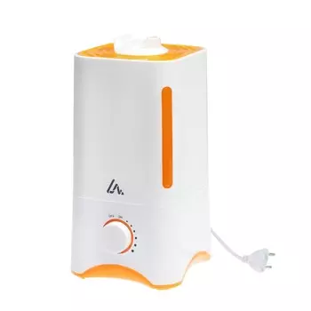 Увлажнитель воздуха luazon lhu-05, ультразвуковой, 25 вт, 3 л, 30 м2, бело-оранжевый