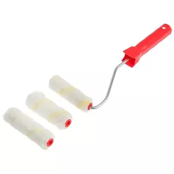 Валик лом, микрофибра, 100 мм, рукоятка d=6 мм, d=16 мм, ворс 10 мм, 2 запасных ролика