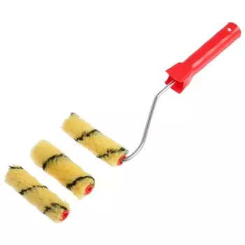 Валик лом, полиэстер, 100 мм, рукоятка d=6 мм, d=16 мм, ворс 10 мм, 2 запасных шубки