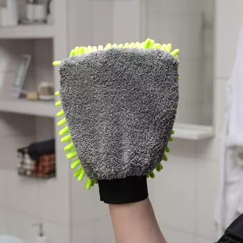 Варежка для деликатной уборки raccoon, 2215 см, 47 г, микрофибра букли двухсторонняя