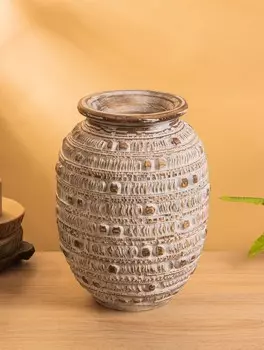 Ваза интерьерная, 232330 см, дерево, коричневый