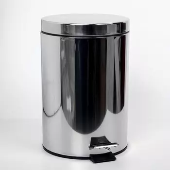 Ведро мусорное с педалью доляна, 3 л, нержавеющая сталь, хромированное