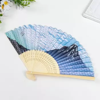 Веер бамбук, бумага h=21 см