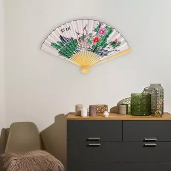 Веер бамбук, текстиль h=50 см