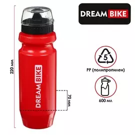 Велофляга dream bike, 600 мл, красная