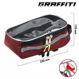 Велосумка на раму graffiti, увеличенная, цвет красный