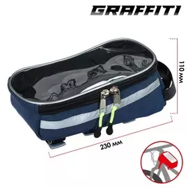 Велосумка на раму graffiti, увеличенная, цвет синий