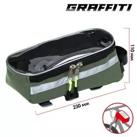Велосумка на раму graffiti, увеличенная, цвет зелёный