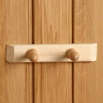 Вешалка для бани и сауны, липа, 2046 см, 2 крючка,