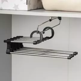 Вешалка для брюк и юбок доляна, 341817 см, 5 спиц, раздвижная, цвет хромированный