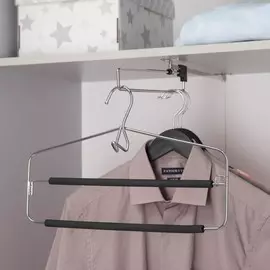 Плечики - вешалки многоуровневые для брюк и одежды savanna, антискользящие с защитой от заломов, 3722 см, металл, полиуретан, цвет черный