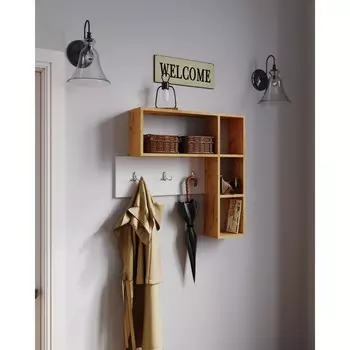 Вешалка флер, 838х160х784, дуб крафт золотой/белый