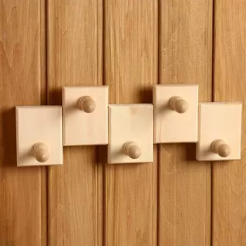 Вешалка комбинированная 5 крючков 12х8х35см, липа