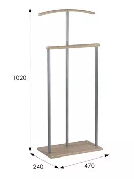 Вешалка костюмная Дэви 1 металлик/дуб сонома