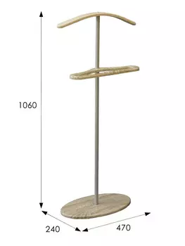 Вешалка костюмная Дэви 3 металлик/дуб сонома