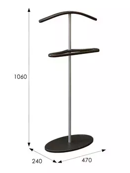 Вешалка костюмная Дэви 3 металлик/венге