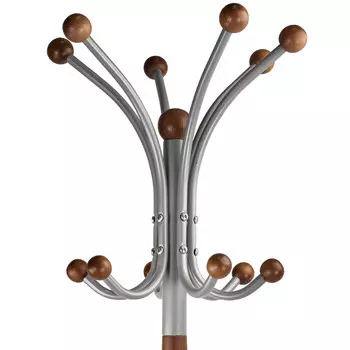 Вешалка напольная Д 2 металлик/ средне-коричневый