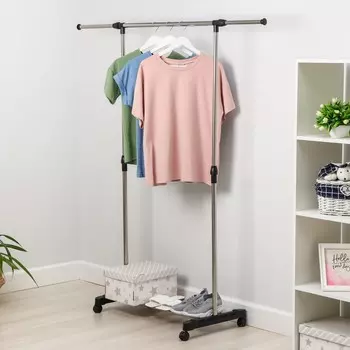 Вешалка - стойка напольная для одежды доляна, подставка для обуви, телескопическая балка 80(145) см, высота 90(160) см, ширина 43 см