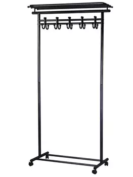 Вешалка напольная на колесах М 9 черный с крючками